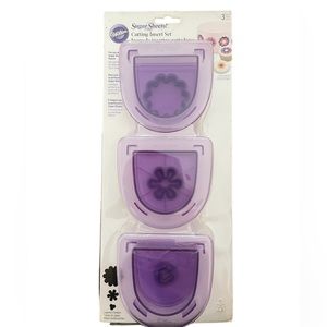 WILTON 3pc Layered Flowers Cutting Insert Set Sugar Sheets Fondant NEW